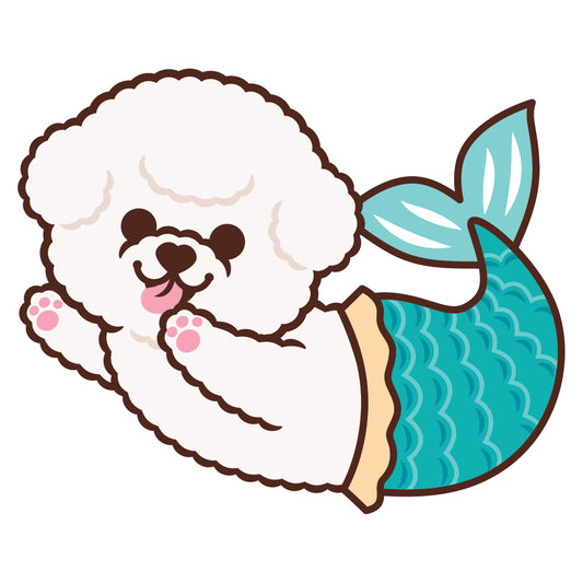 Bichon Stickers-Mermaid 比熊犬貼紙-美人魚