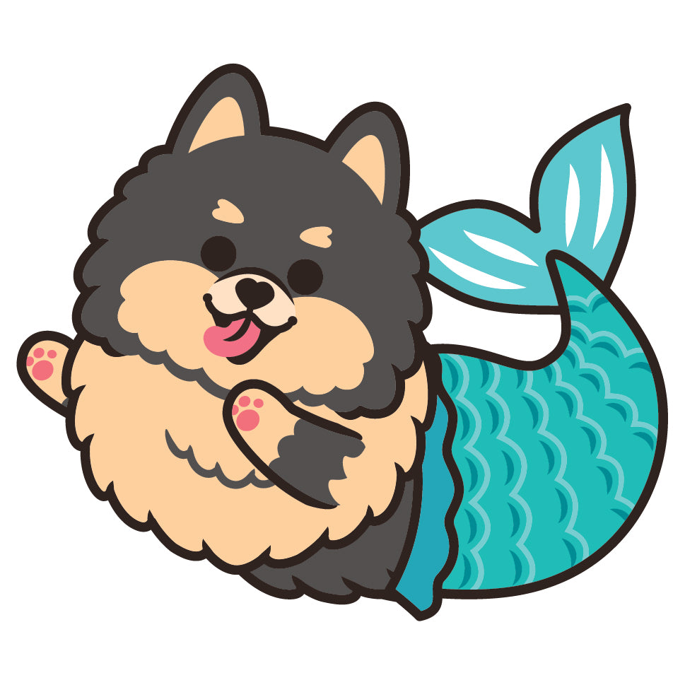 Pomeranian Stickers-Mermaid 松鼠狗貼紙-美人魚