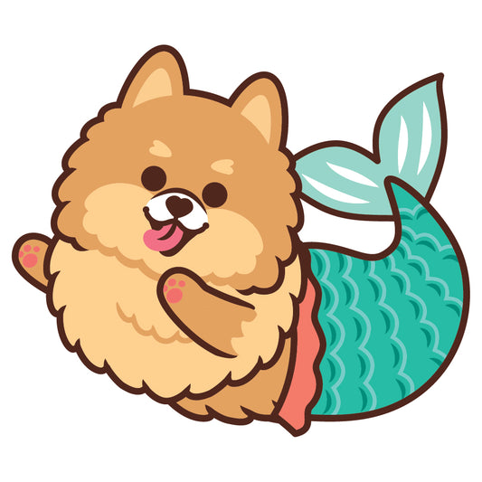 Pomeranian Stickers-Mermaid 松鼠狗貼紙-美人魚