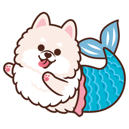 Pomeranian Stickers-Mermaid 松鼠狗貼紙-美人魚