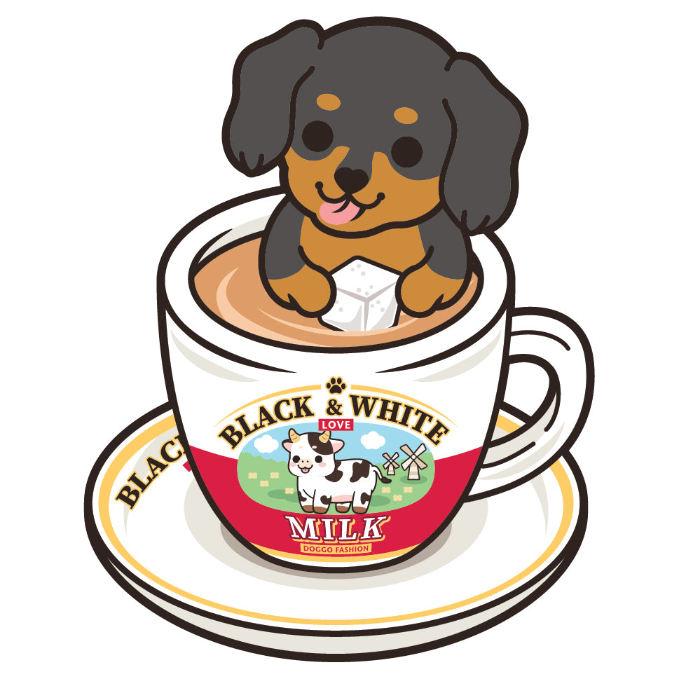 Dachshund Stickers-HK Milk Tea 臘腸狗貼紙-港式奶茶