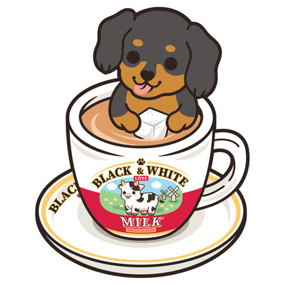 Dachshund Stickers-HK Milk Tea 臘腸狗貼紙-港式奶茶