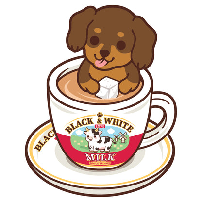Dachshund Stickers-HK Milk Tea 臘腸狗貼紙-港式奶茶