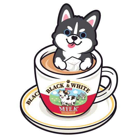 Husky Stickers-HK Milk Tea 雪橇狗貼紙-港式奶茶