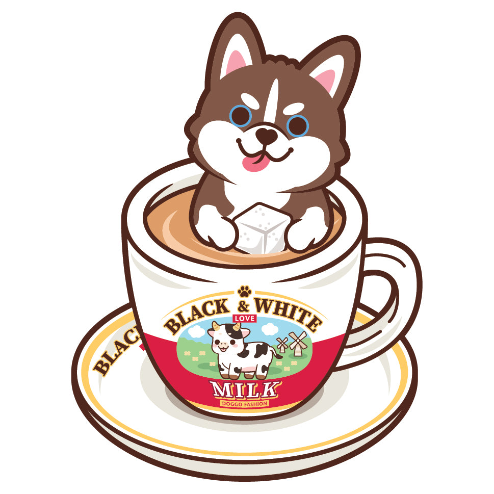 Husky Stickers-HK Milk Tea 雪橇狗貼紙-港式奶茶