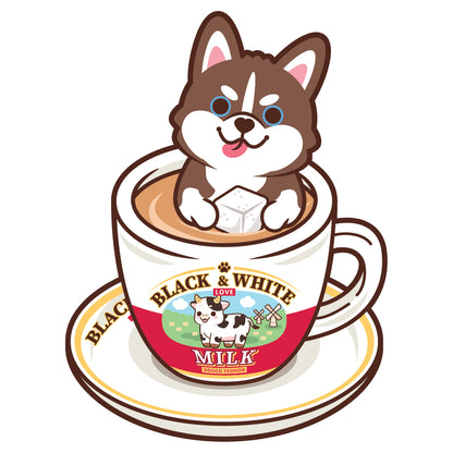 Husky Stickers-HK Milk Tea 雪橇狗貼紙-港式奶茶