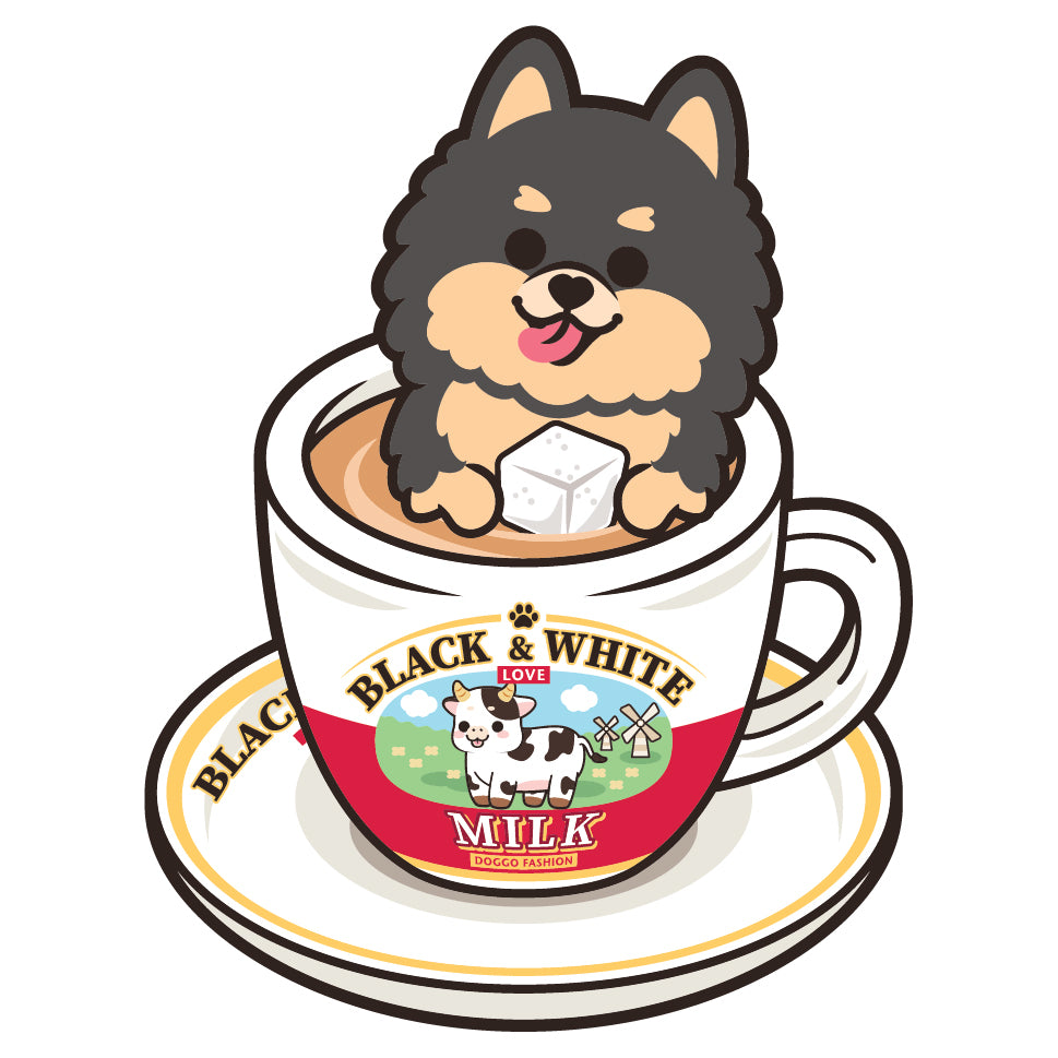 Pomeranian Stickers-HK Milk Tea 松鼠狗貼紙-港式奶茶
