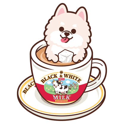 Pomeranian Stickers-HK Milk Tea 松鼠狗貼紙-港式奶茶