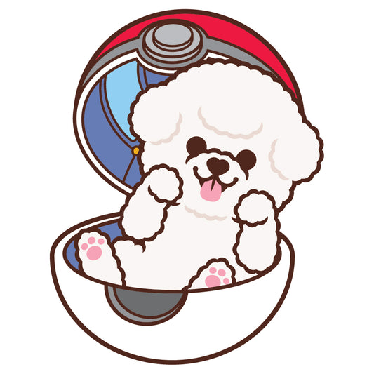 Bichon Stickers-Pokeball 比熊犬貼紙-精靈球