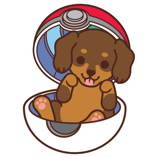 Dachshund Stickers-Pokeball 臘腸狗貼紙-精靈球