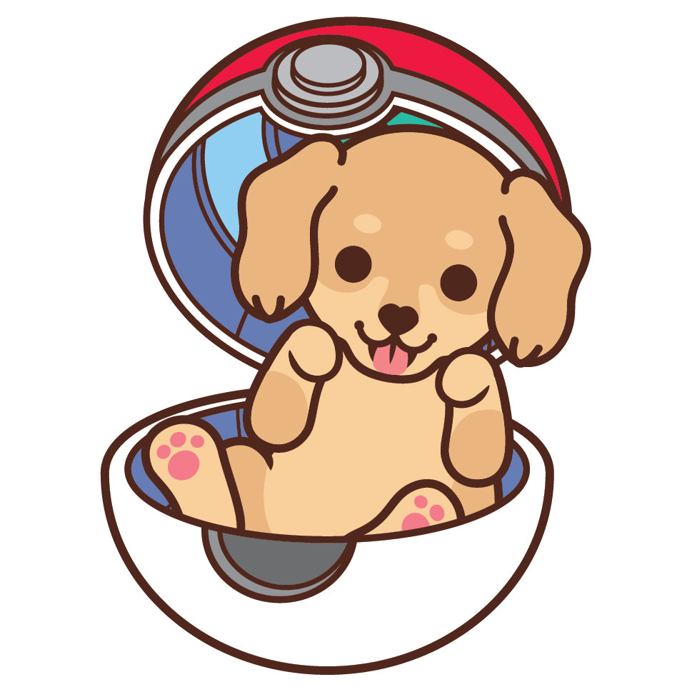 Dachshund Stickers-Pokeball 臘腸狗貼紙-精靈球