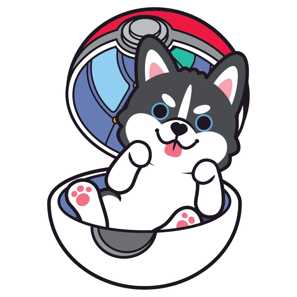 Husky Stickers-Pokeball 雪橇狗貼紙-精靈球