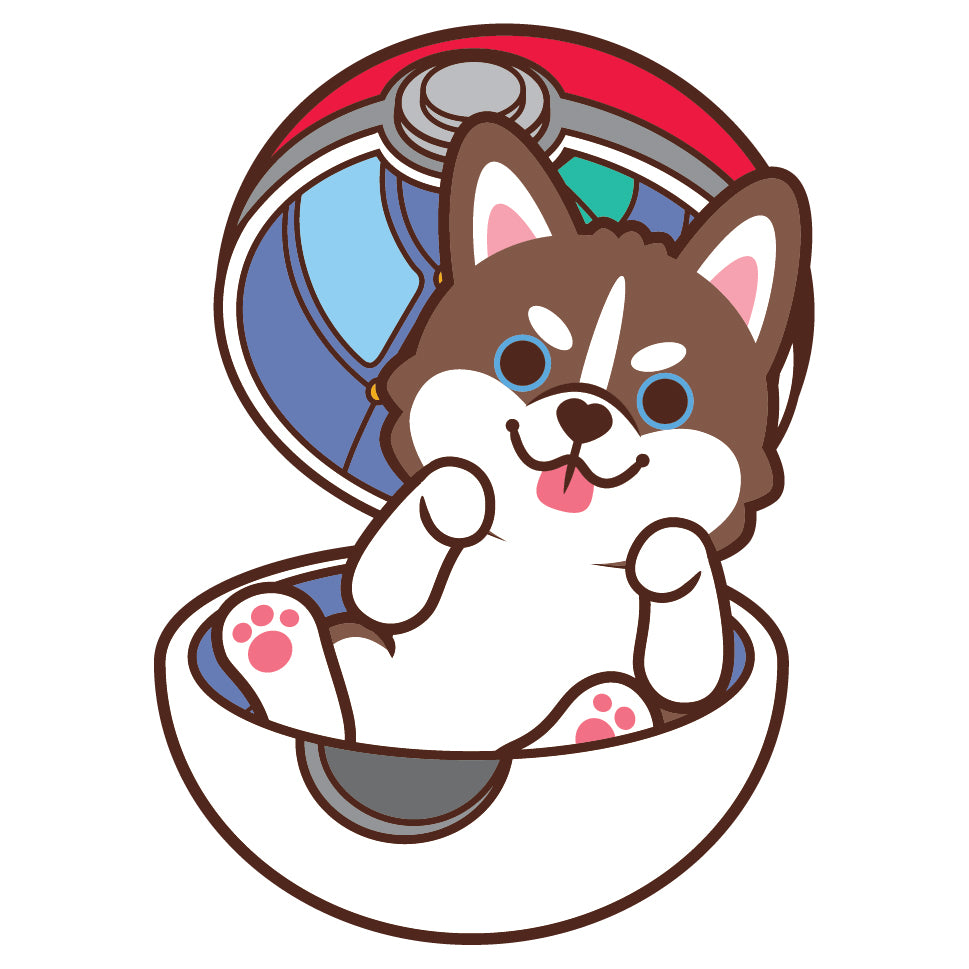 Husky Stickers-Pokeball 雪橇狗貼紙-精靈球