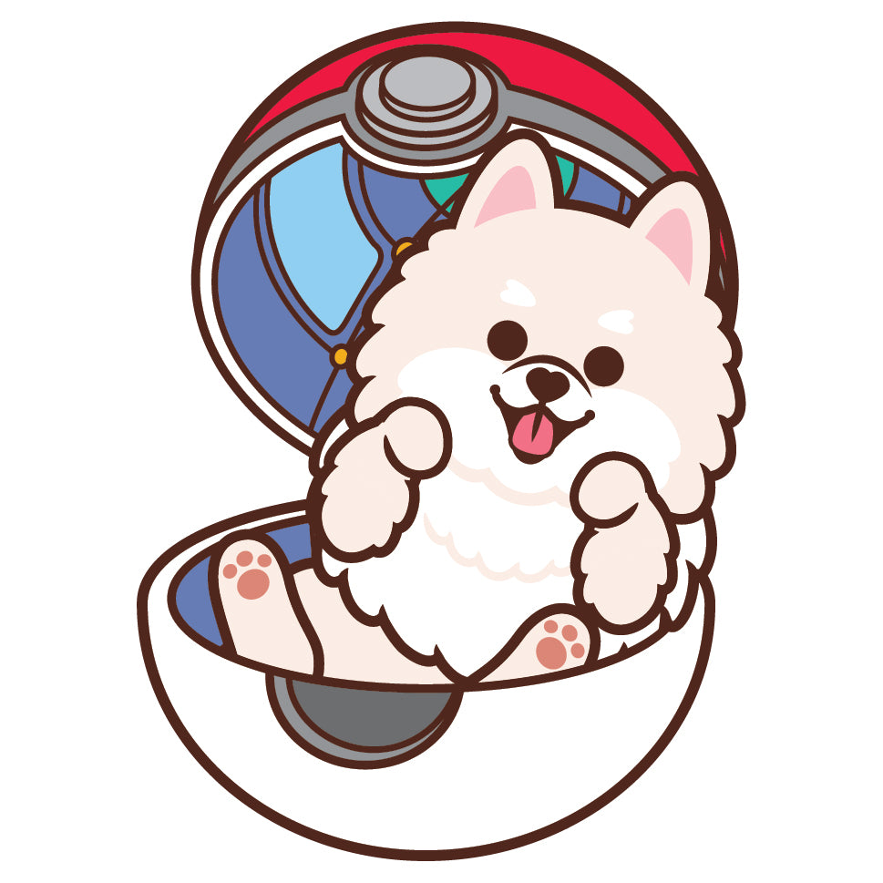 Pomeranian Stickers-Pokeball 松鼠狗貼紙-精靈球