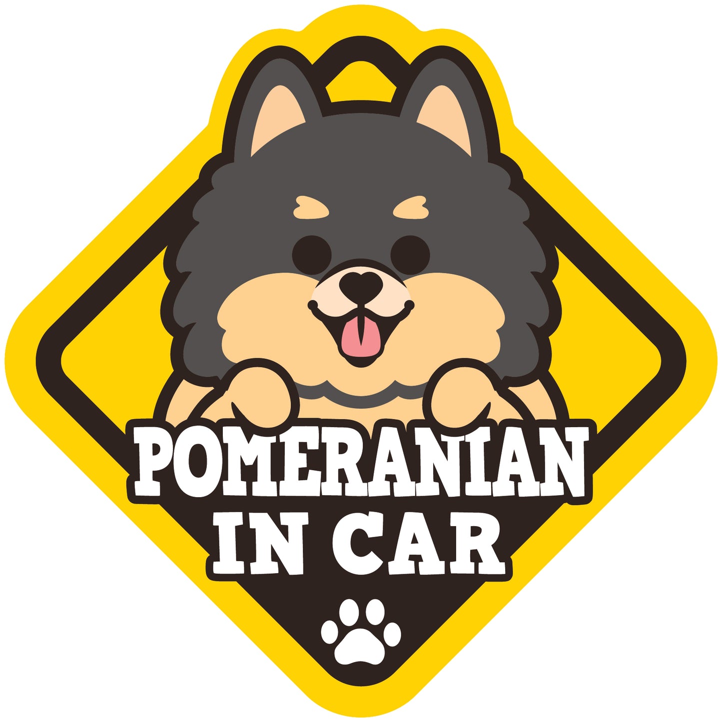 Pomeranian Glass Reverse Car Stickers-In Car 松鼠狗玻璃反車貼-坐車車