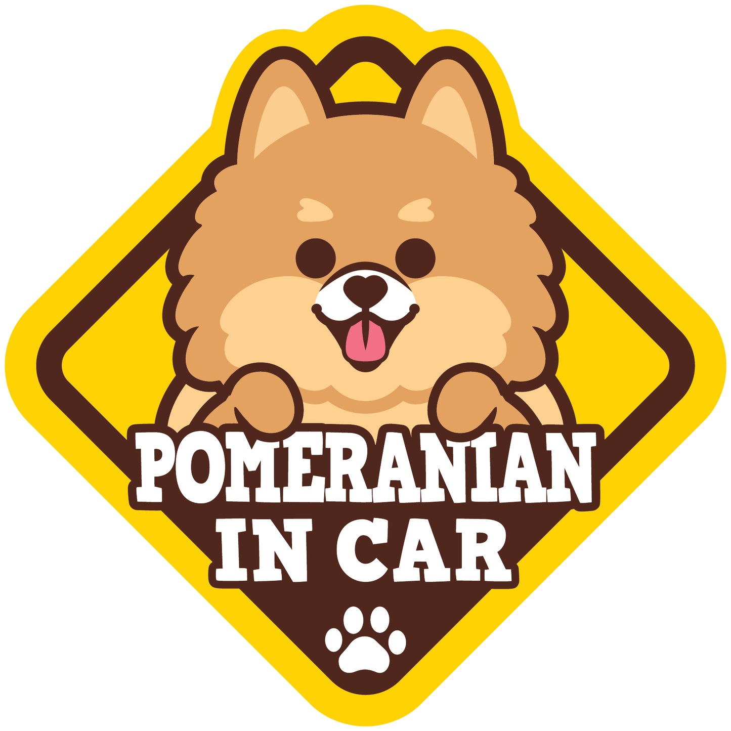 Pomeranian Glass Reverse Car Stickers-In Car 松鼠狗玻璃反車貼-坐車車