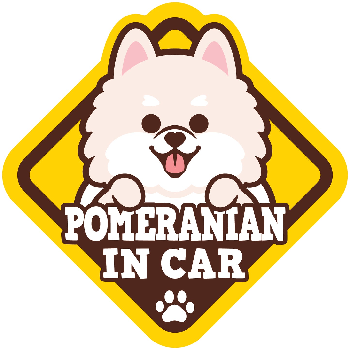Pomeranian Glass Reverse Car Stickers-In Car 松鼠狗玻璃反車貼-坐車車