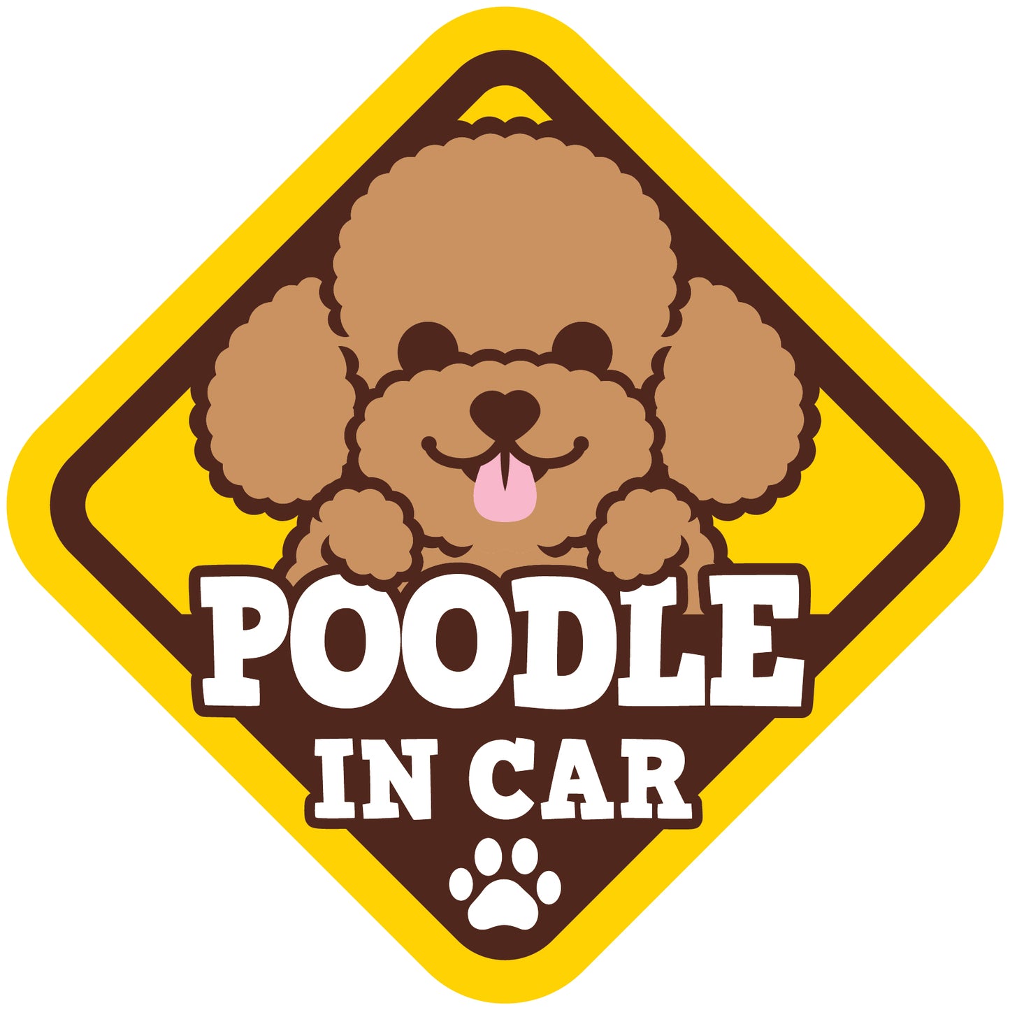 Poodle Glass Reverse Car Stickers-In Car 貴婦狗玻璃反車貼-坐車車