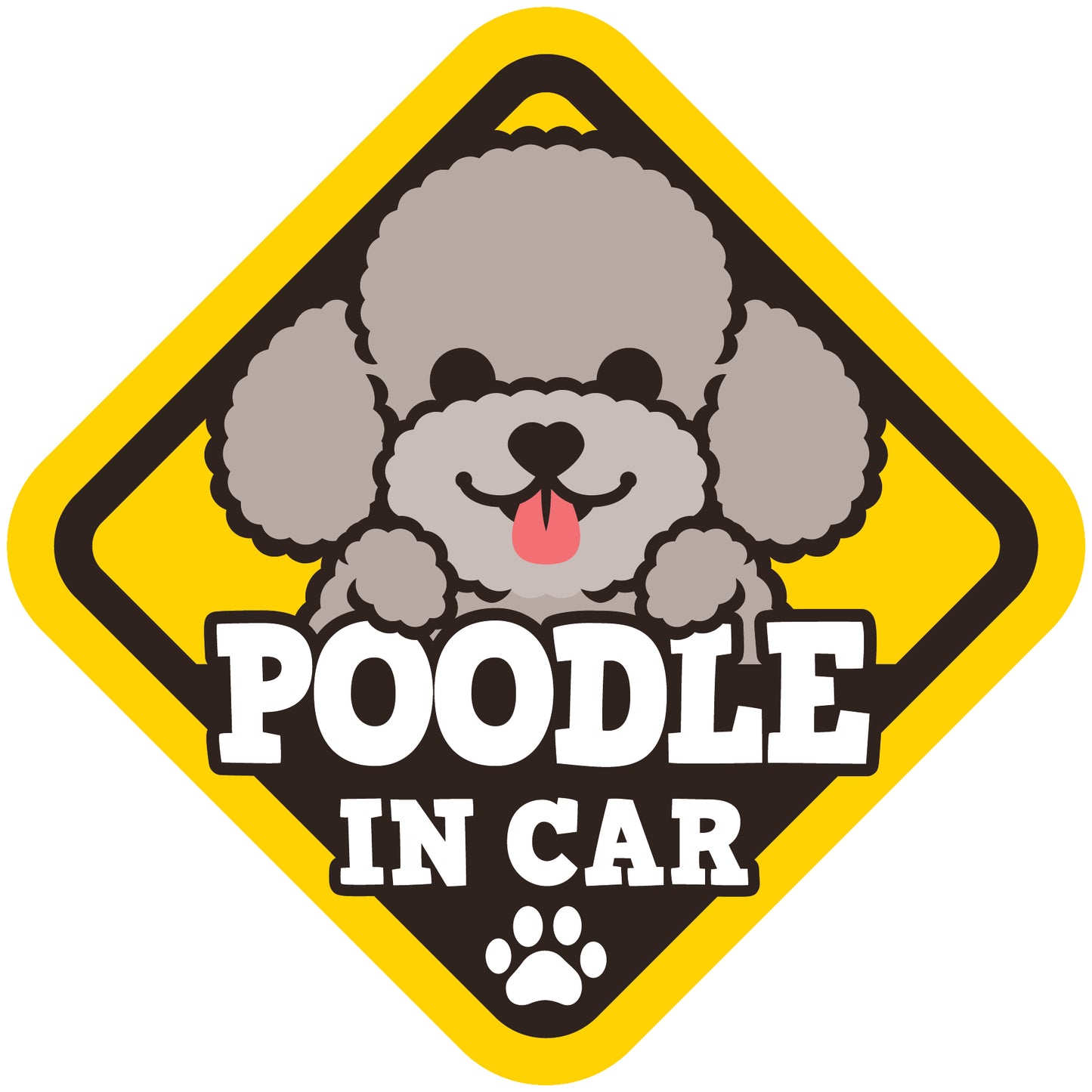 Poodle Glass Reverse Car Stickers-In Car 貴婦狗玻璃反車貼-坐車車