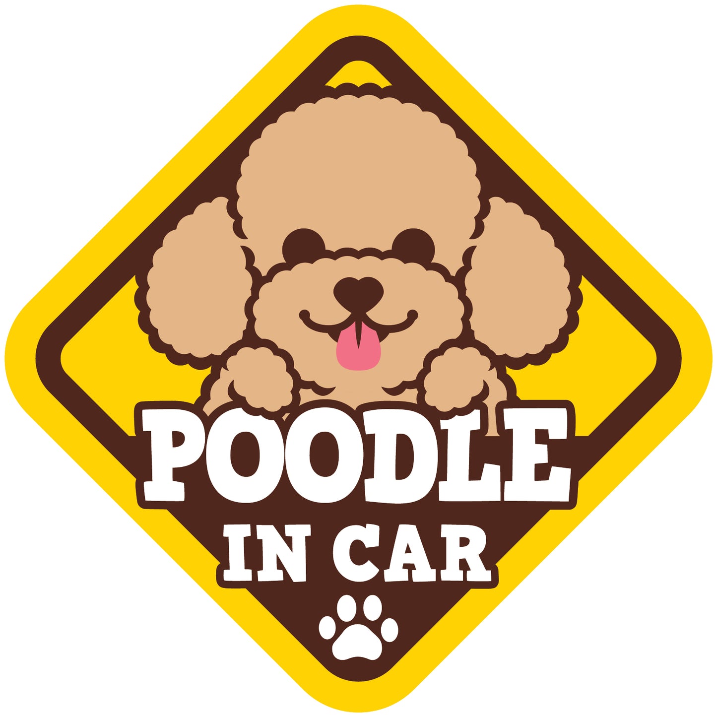 Poodle Glass Reverse Car Stickers-In Car 貴婦狗玻璃反車貼-坐車車