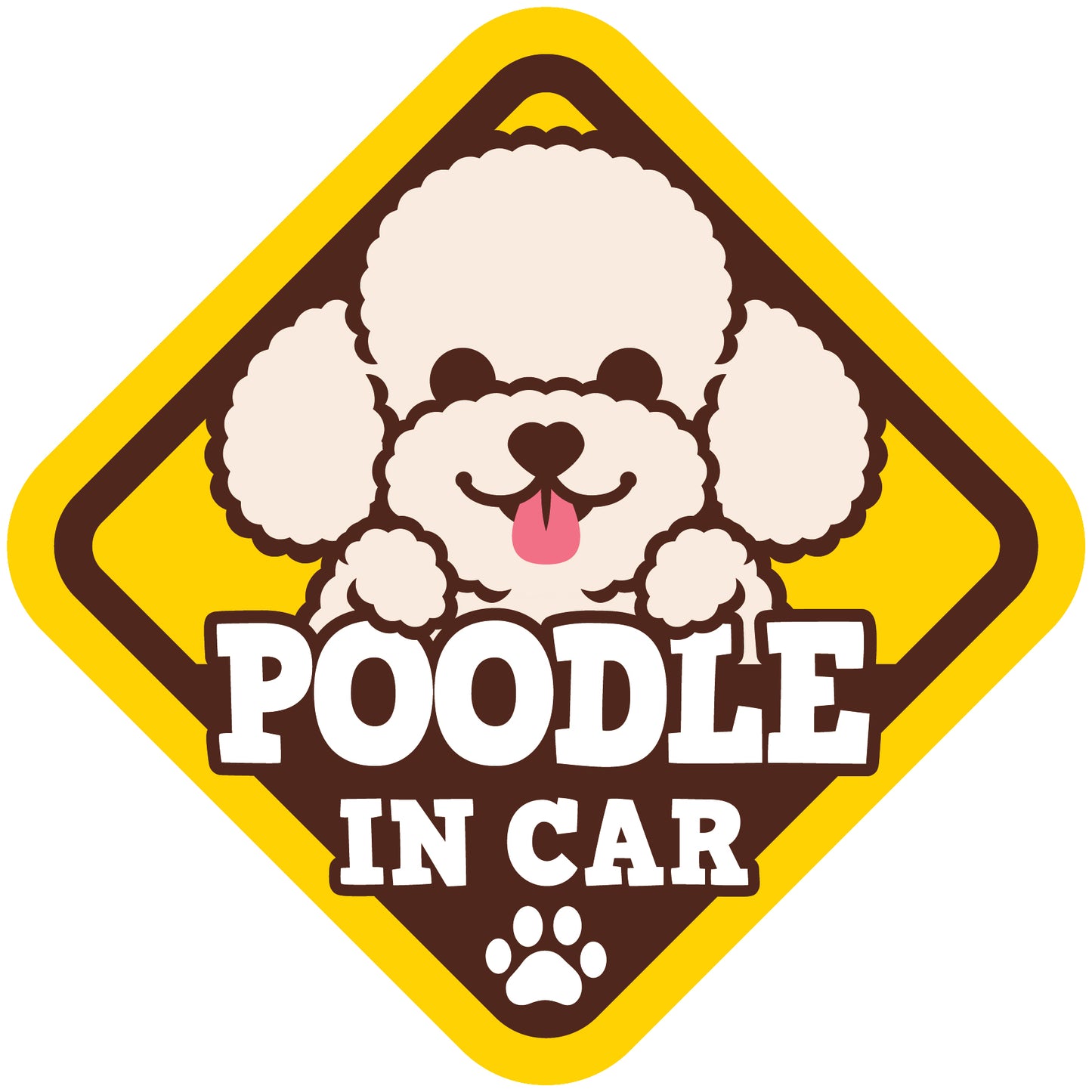 Poodle Glass Reverse Car Stickers-In Car 貴婦狗玻璃反車貼-坐車車