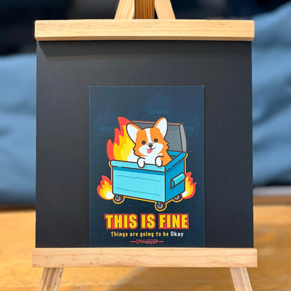 Doggo Postcard-Corgi in Trash Fire 汪汪明信片-火海哥基