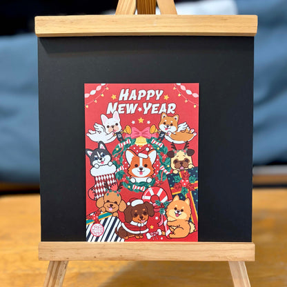 Doggo Postcard-Happy New Year 汪汪明信片-新年快樂