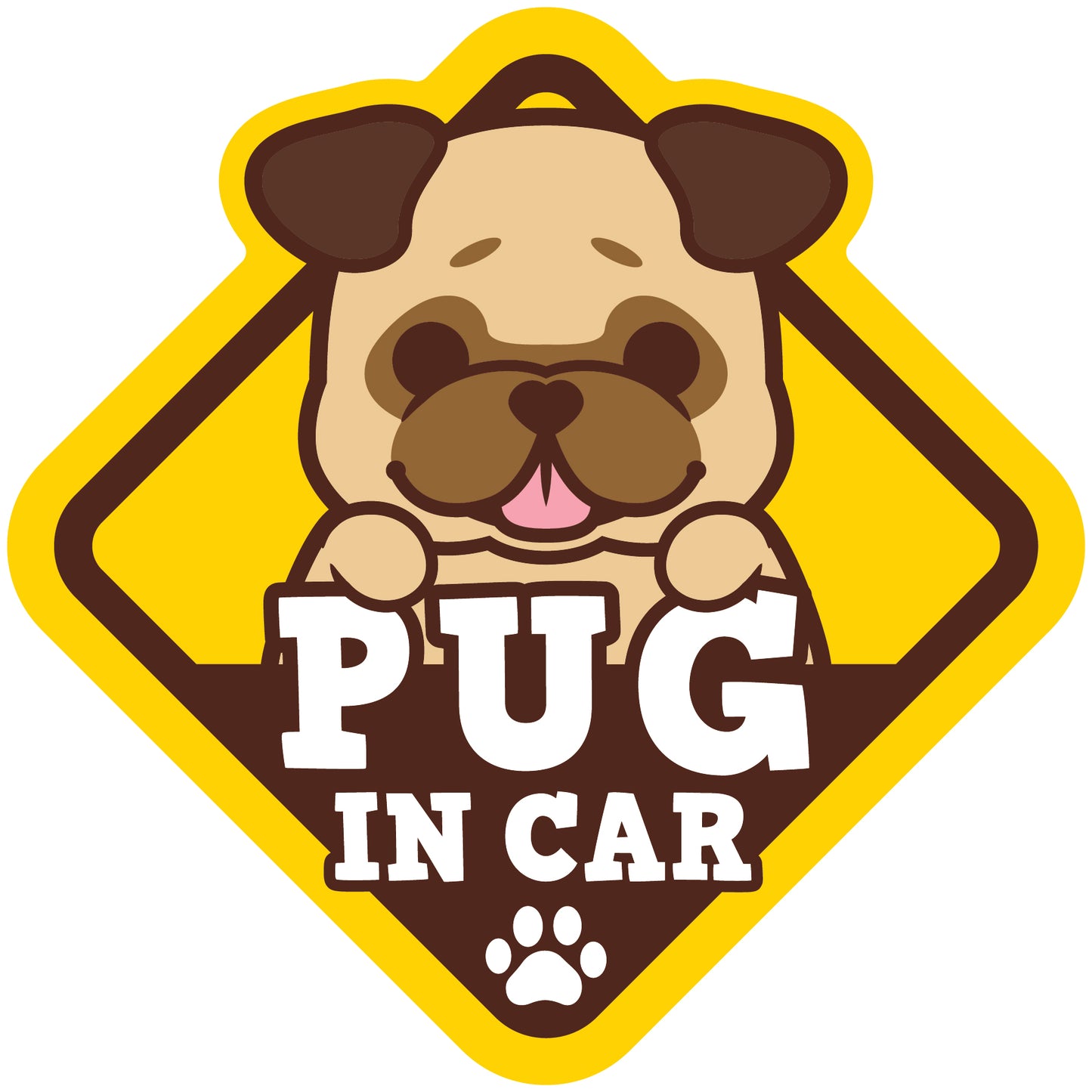 Pug Glass Reverse Car Stickers-In Car 八哥玻璃反車貼-坐車車