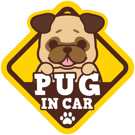 Pug Glass Reverse Car Stickers-In Car 八哥玻璃反車貼-坐車車