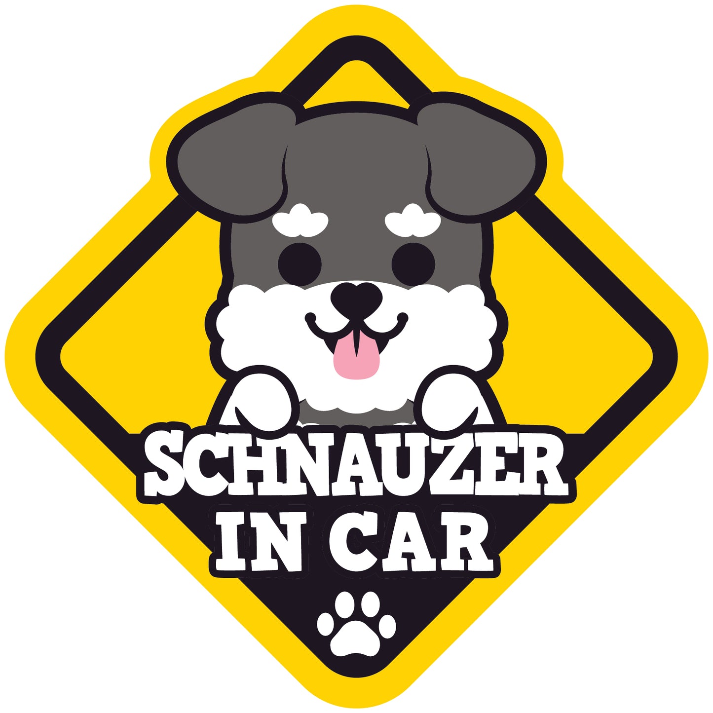 Schnauzer Glass Reverse Car Stickers-In Car 史納莎玻璃反車貼-坐車車