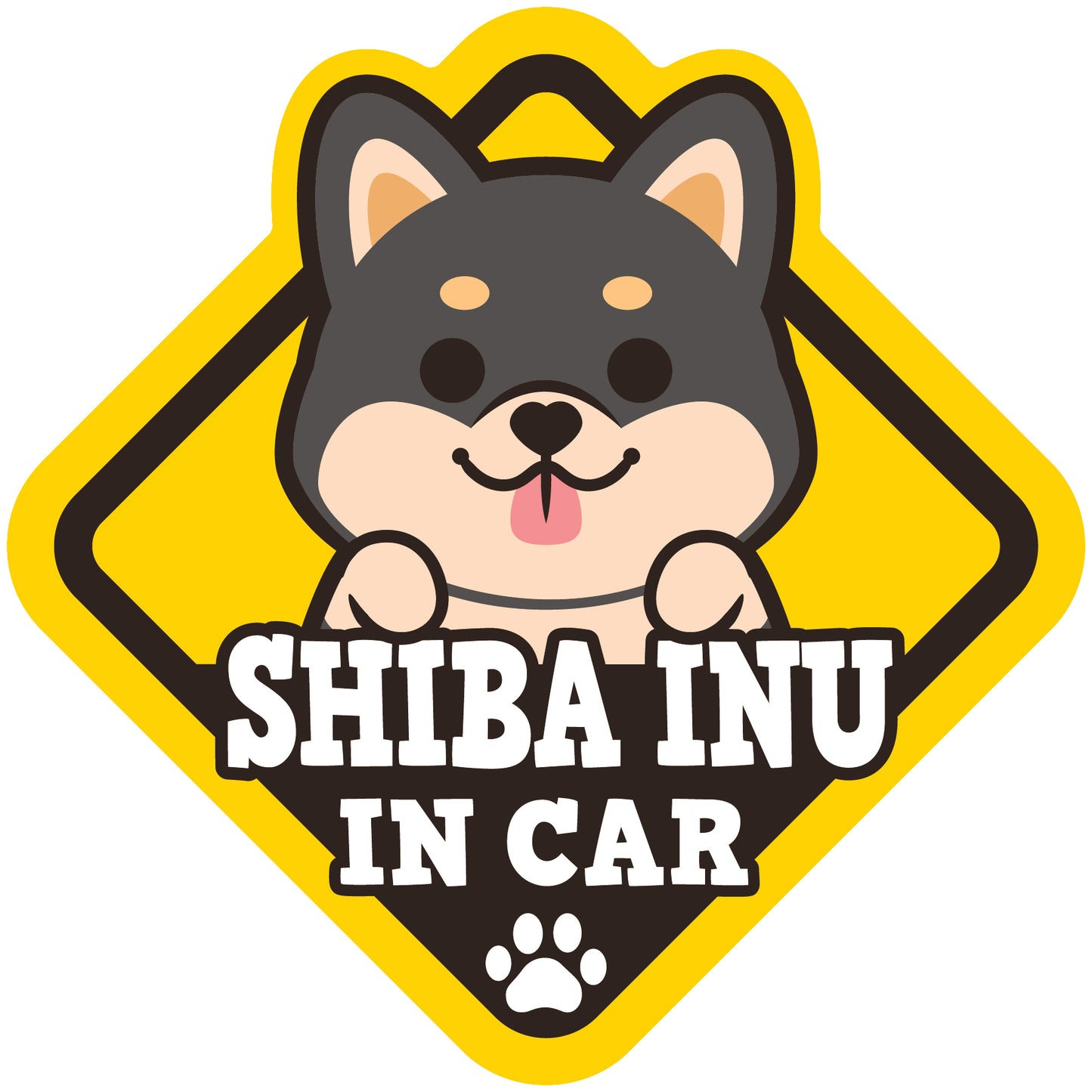 Shiba Glass Reverse Car Stickers-In Car 柴犬玻璃反車貼-坐車車