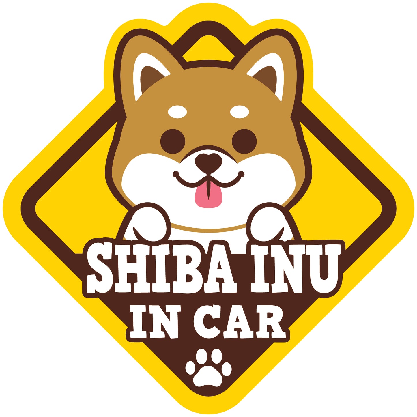 Shiba Glass Reverse Car Stickers-In Car 柴犬玻璃反車貼-坐車車