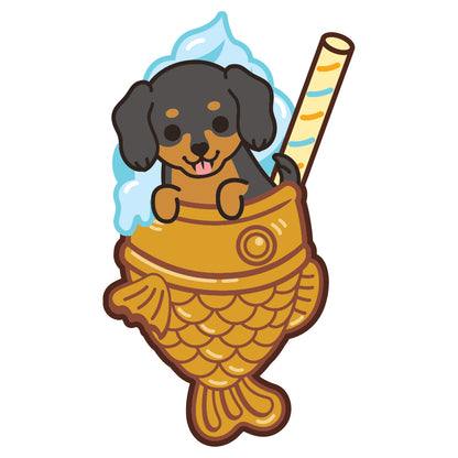 Dachshund Stickers-Taiyaki Ice-cream 臘腸狗貼紙-鯛魚雪糕