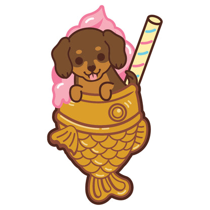 Dachshund Stickers-Taiyaki Ice-cream 臘腸狗貼紙-鯛魚雪糕
