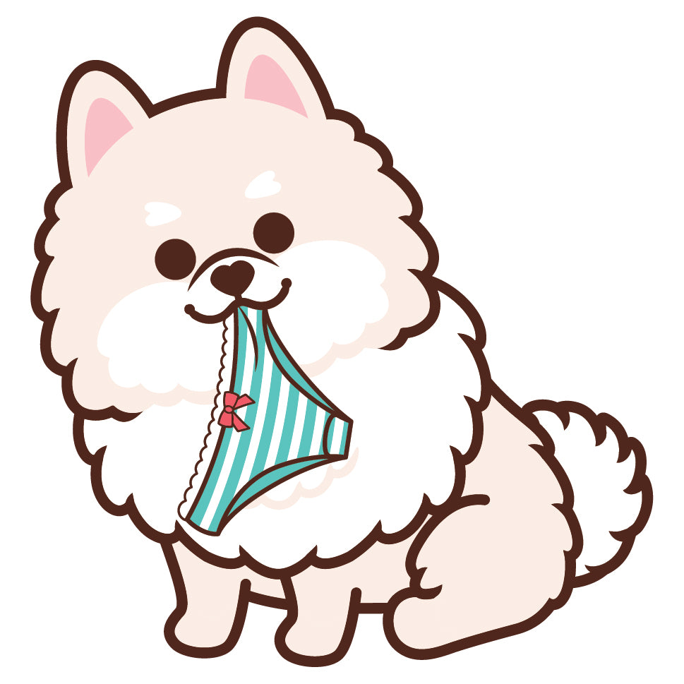 Pomeranian Stickers-Panties 松鼠狗貼紙-偷底褲