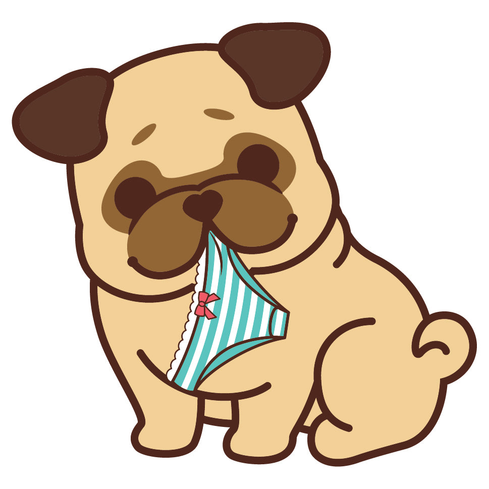 Pug Stickers-Panties 八哥貼紙-偷底褲