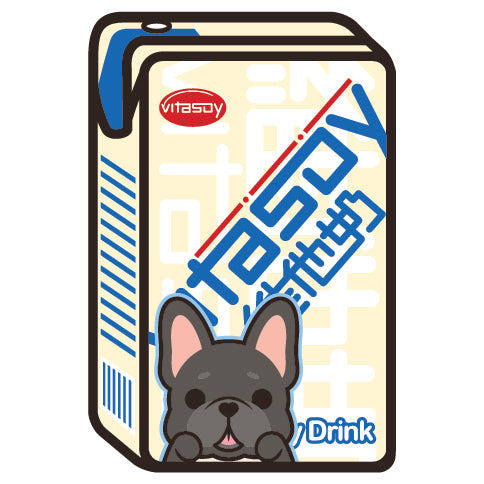 Frenchie Stickers-Vita Soya Milk 法鬥貼紙-維他奶