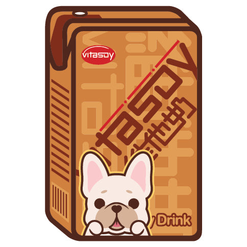 Frenchie Stickers-Vita Soya Milk 法鬥貼紙-維他奶