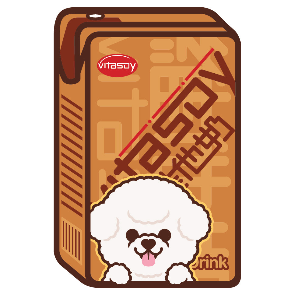 Bichon Stickers-Vita Soya Milk 比熊犬貼紙-維他奶