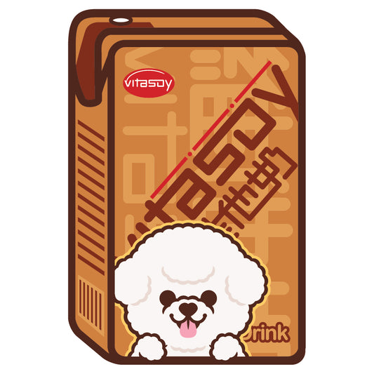 Bichon Stickers-Vita Soya Milk 比熊犬貼紙-維他奶
