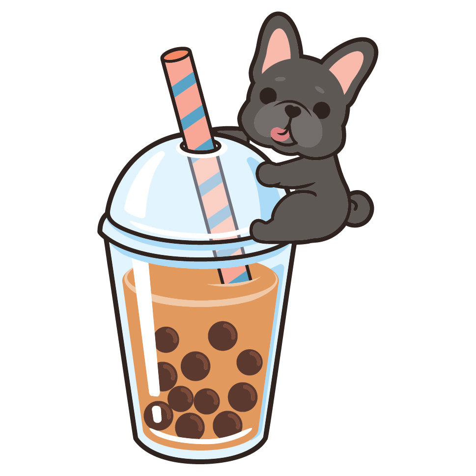 Frenchie Stickers-Boba Milk Tea 法鬥貼紙-珍珠奶茶