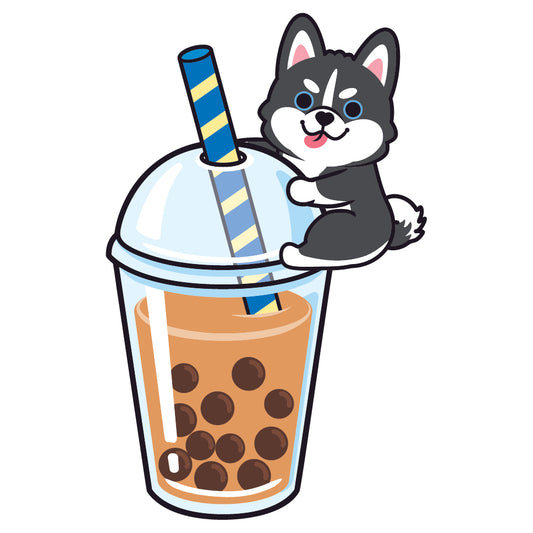 Husky Stickers-Boba Milk Tea 雪橇狗貼紙-珍珠奶茶
