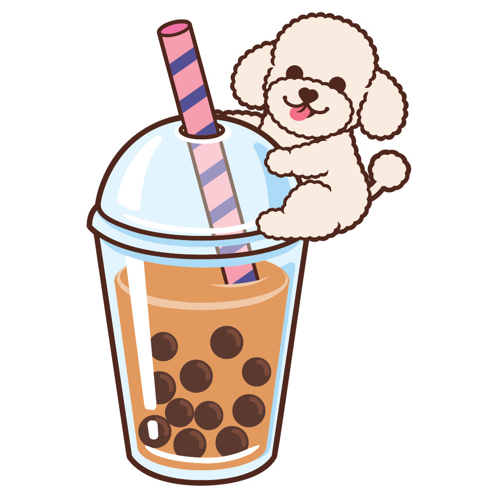 Poodle Stickers-Boba Milk Tea 貴婦狗貼紙-珍珠奶茶