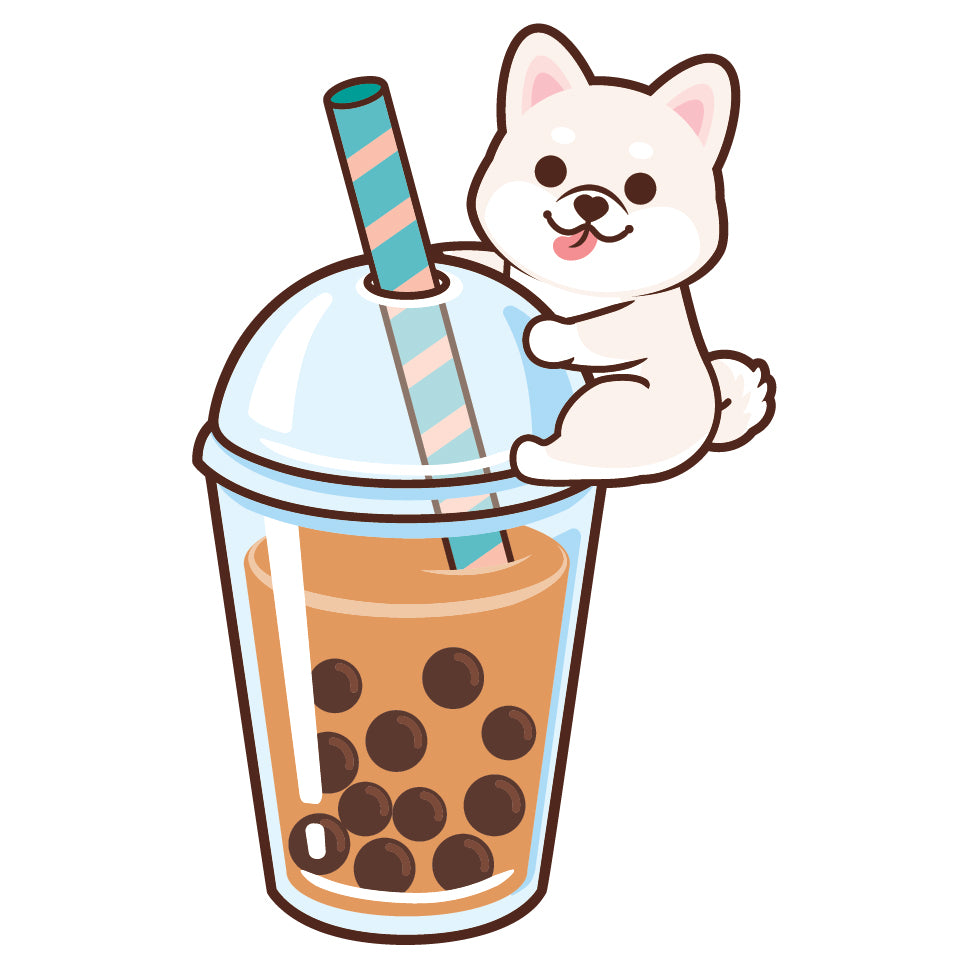 Shiba Stickers-Boba Milk Tea 柴犬貼紙-珍珠奶茶