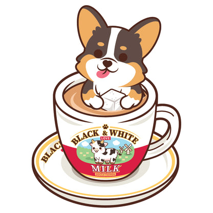 Corgi Stickers-HK Milk Tea 哥基貼紙-港式奶茶