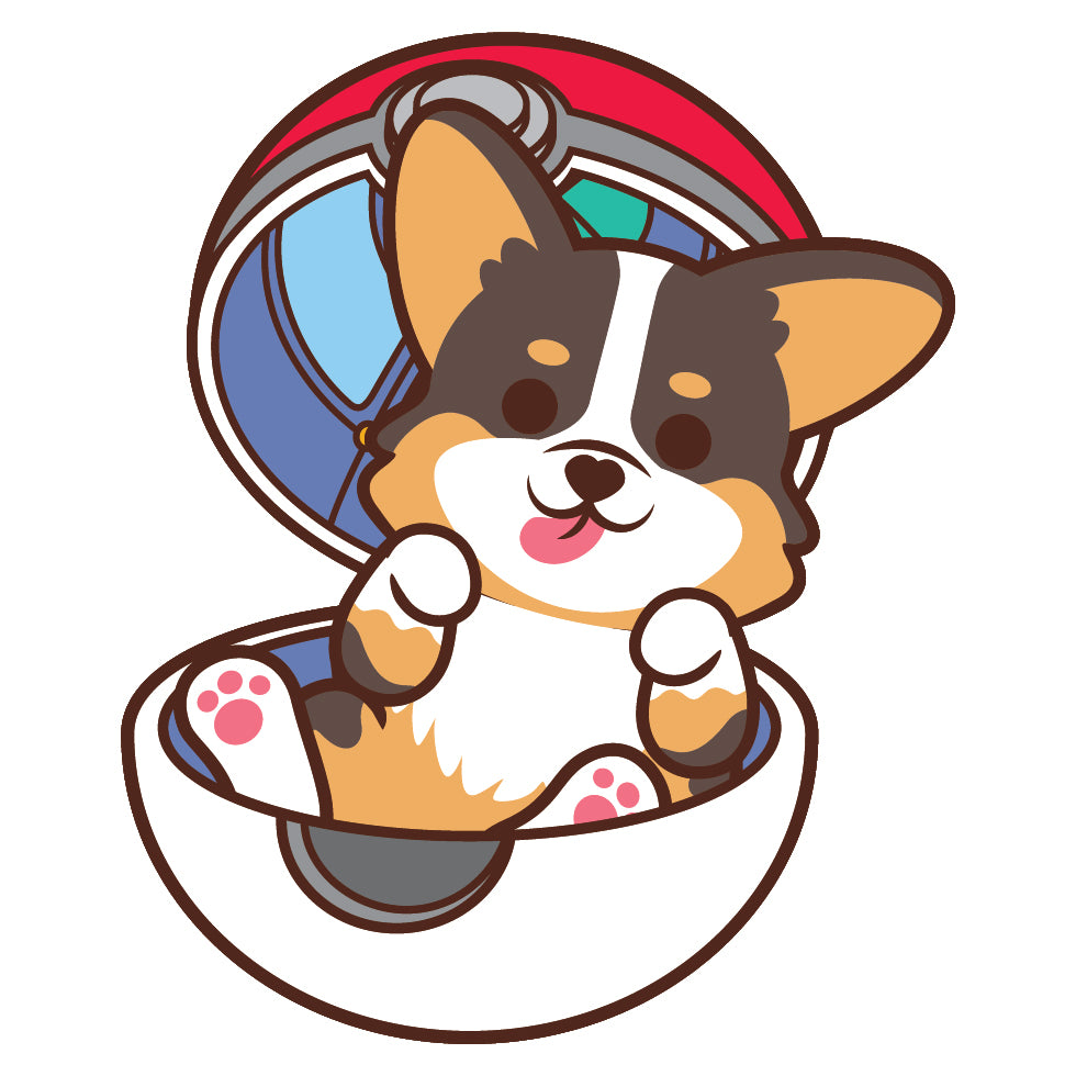 Corgi Stickers-Pokeball 哥基貼紙-精靈球