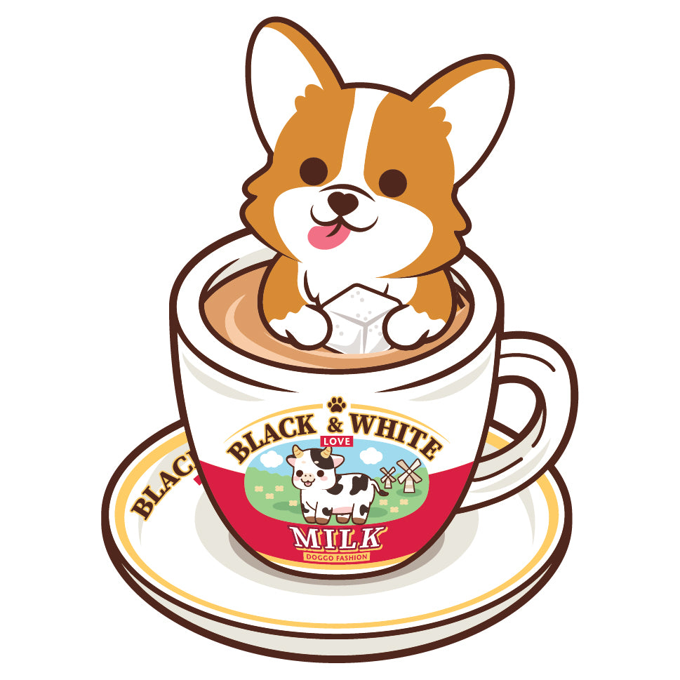 Corgi Stickers-HK Milk Tea 哥基貼紙-港式奶茶