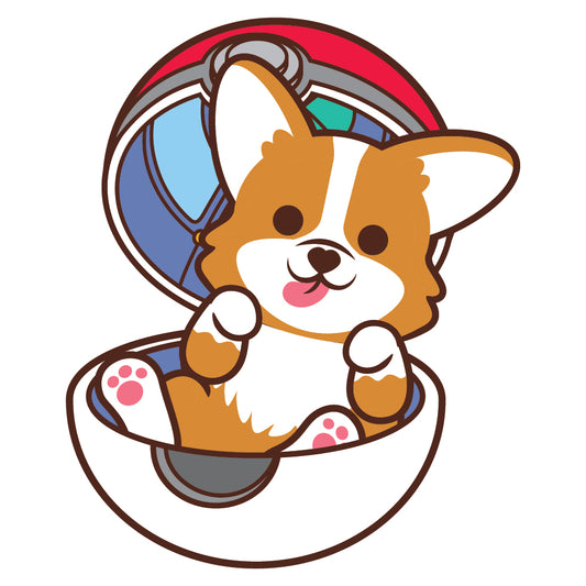 Corgi Stickers-Pokeball 哥基貼紙-精靈球