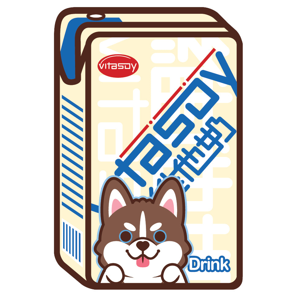 Husky Stickers-Vita Soya Milk 雪橇狗貼紙-維他奶