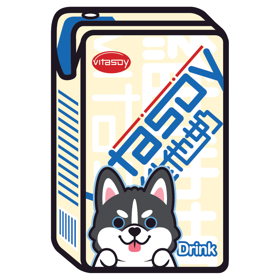 Husky Stickers-Vita Soya Milk 雪橇狗貼紙-維他奶